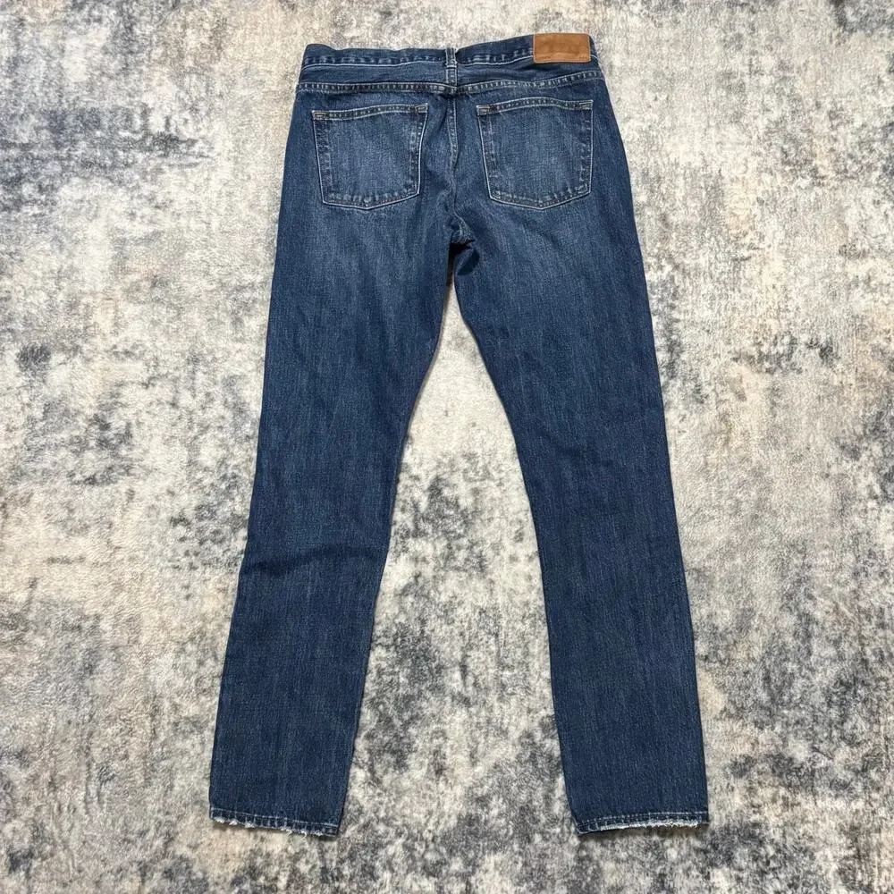 J.Crew 404 Straight Leg Jeans Mens W32 L34 Dark Wash Denim